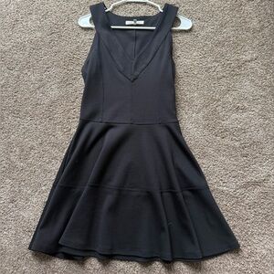 Black Sleeveless V-Neck Fit & Flare Mini Dress